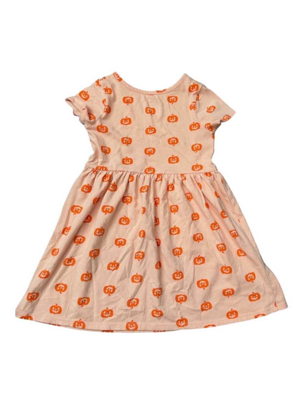 Orange Pumpkin Cat and Jack Short Sleeve Dress , 5T